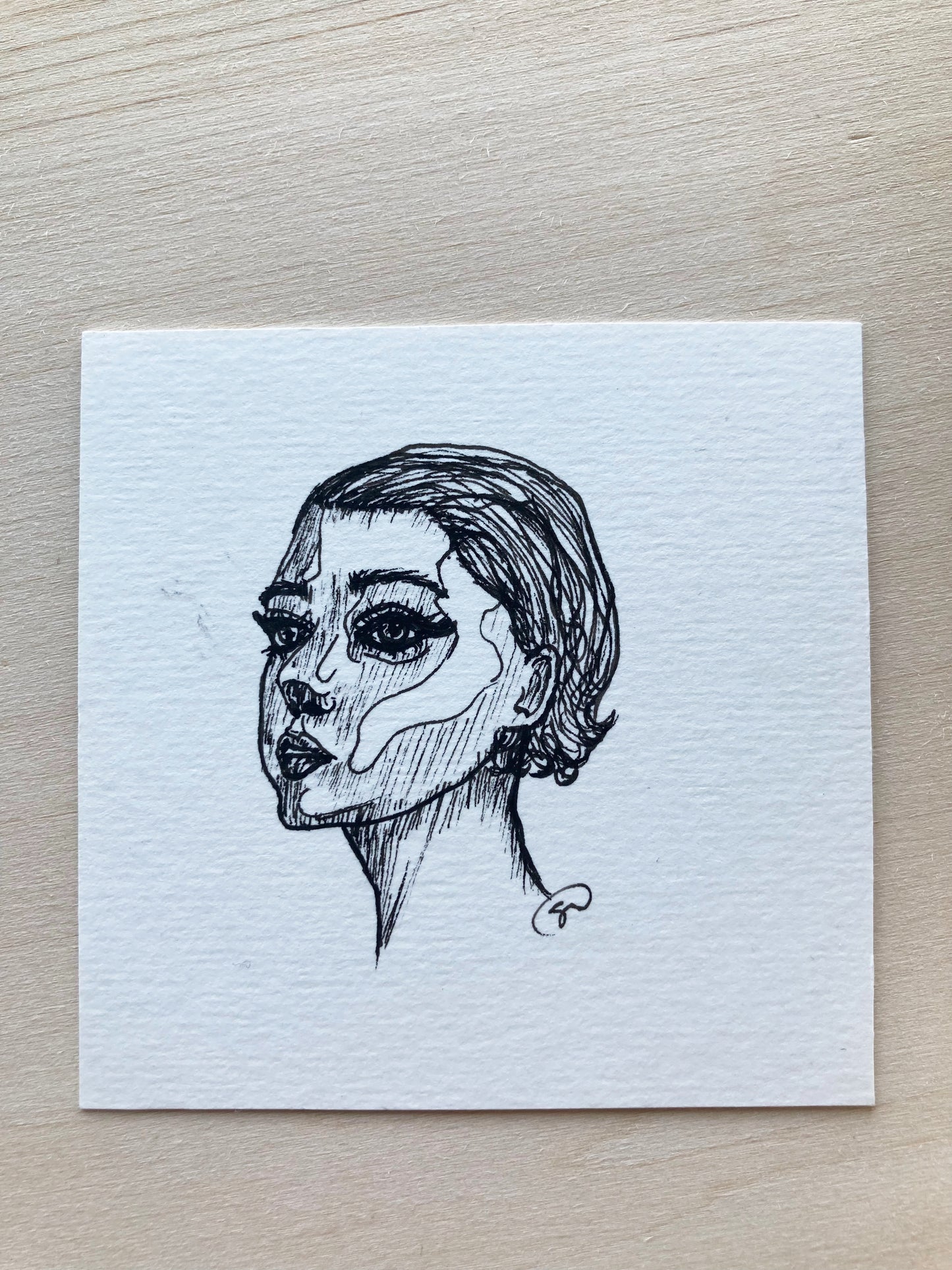 Mini Original Ink Art A Face