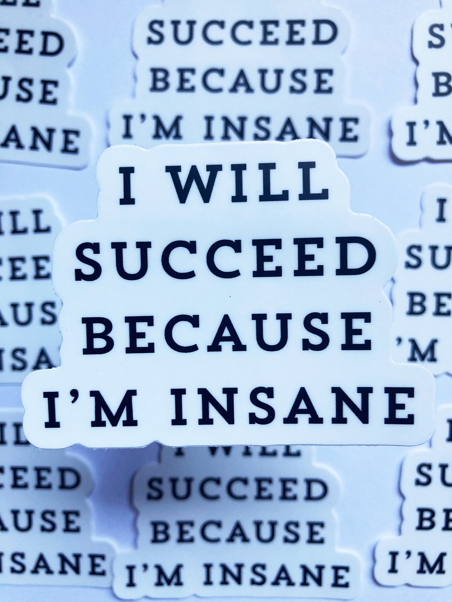 I Will Succeed Because I’m Insane Sticker