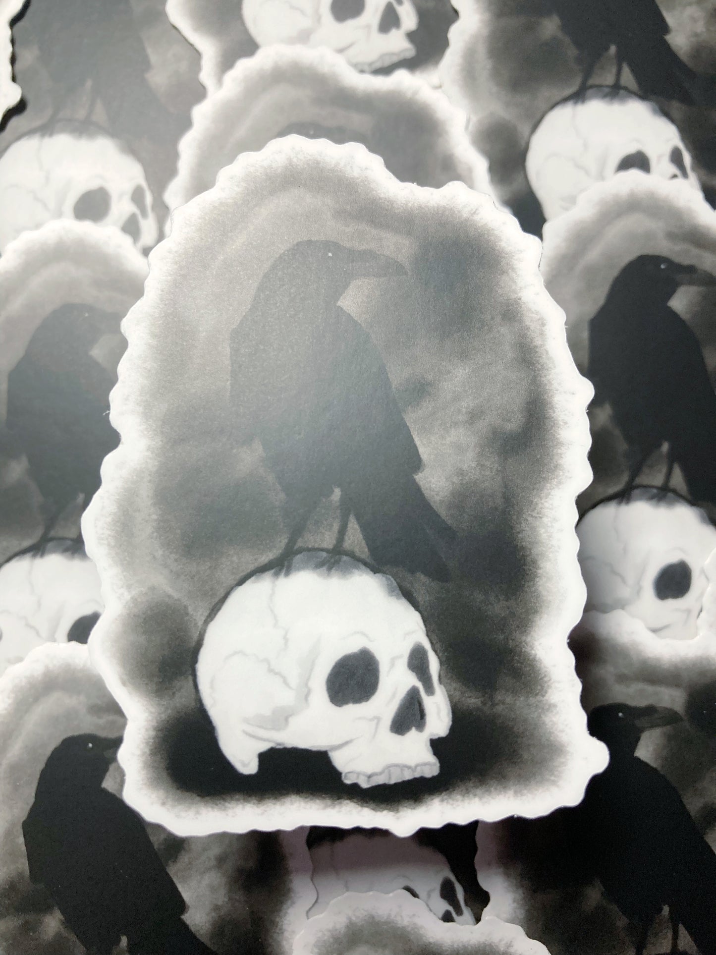 Crow On A Skull Sticker