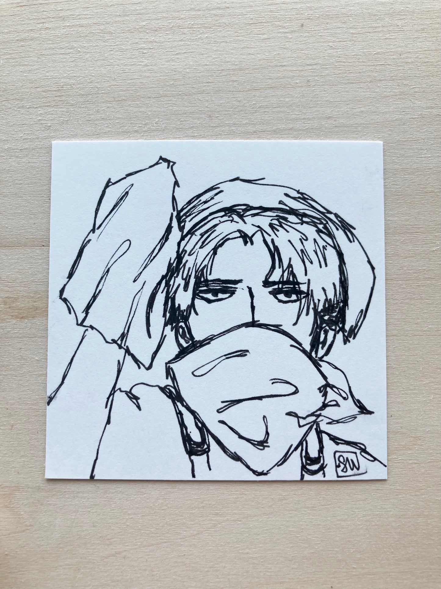 Cleaning Anime Man Mini Original