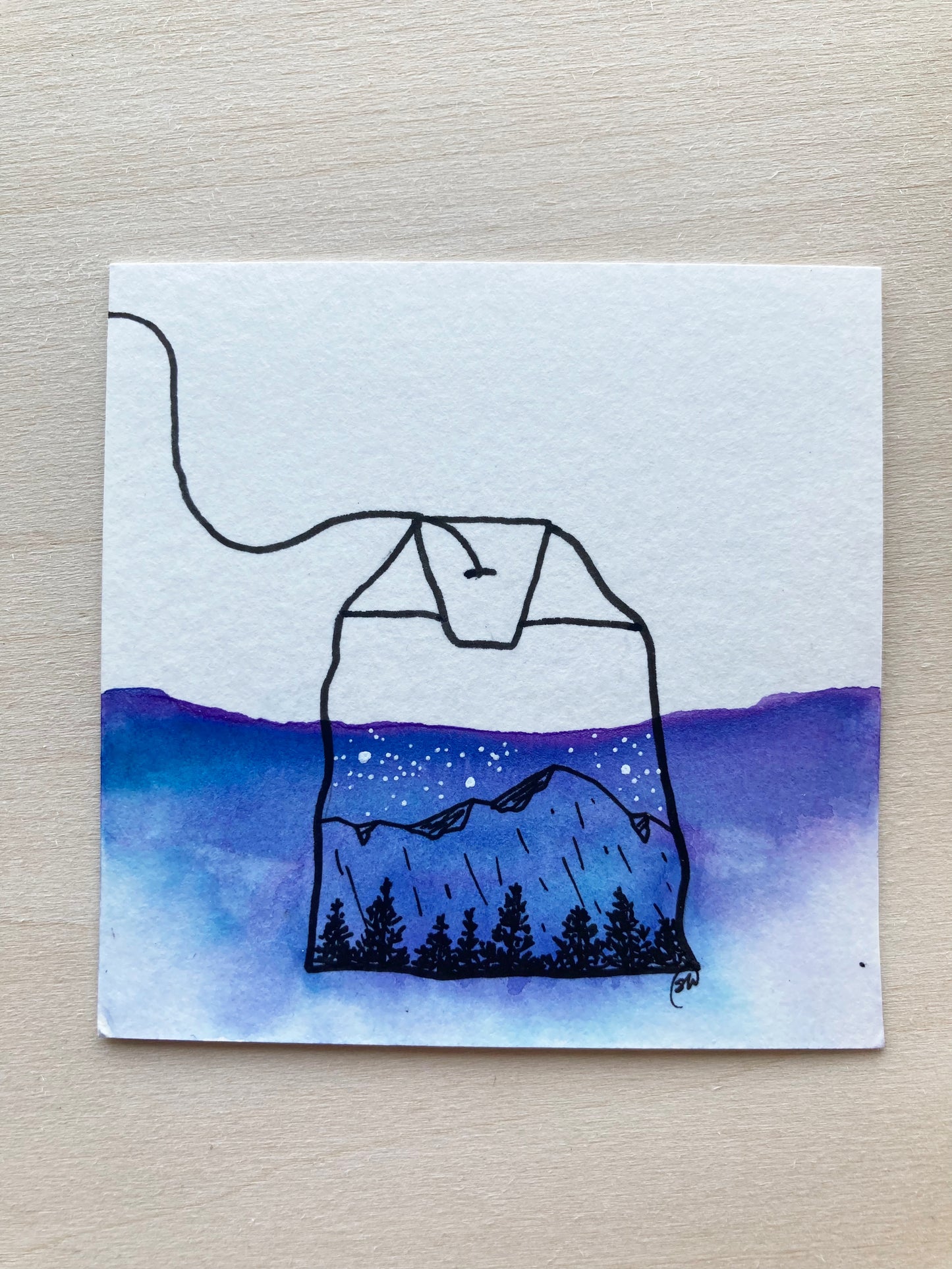 Wanderlust Tea Mini Watercolor Original