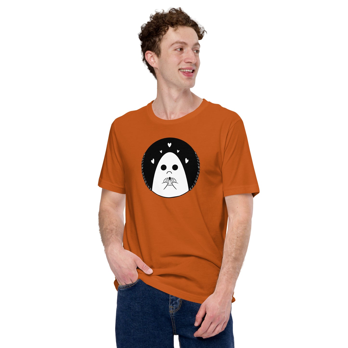 Sad Ghost Loves Halloween Unisex t-shirt