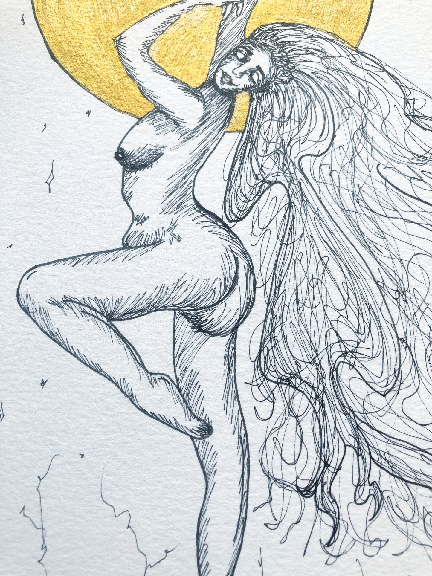 Original Witch Moon Ritual Ink Art