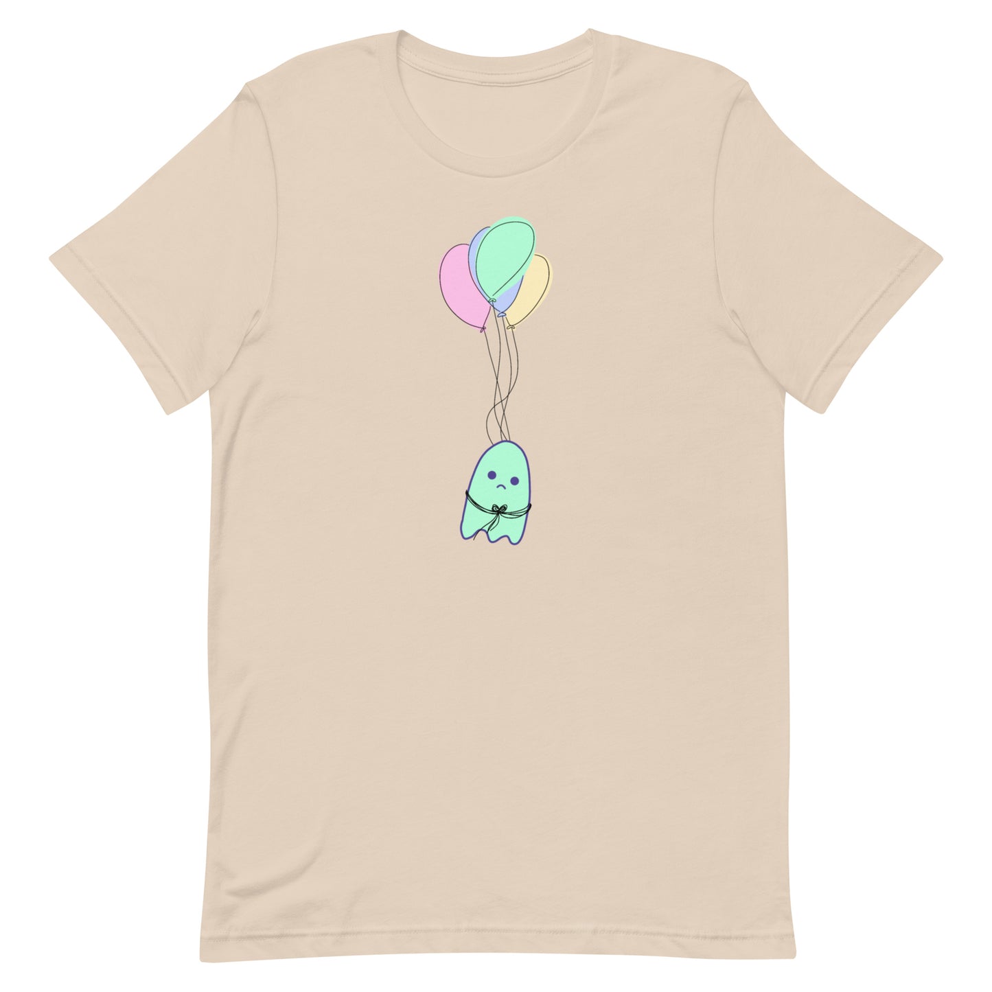 Sad Ghost Comic Balloon Flight Unisex t-shirt