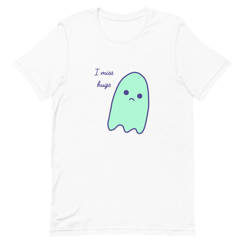 I miss hugs Sad Ghost Comic Short-Sleeve Unisex T-Shirt