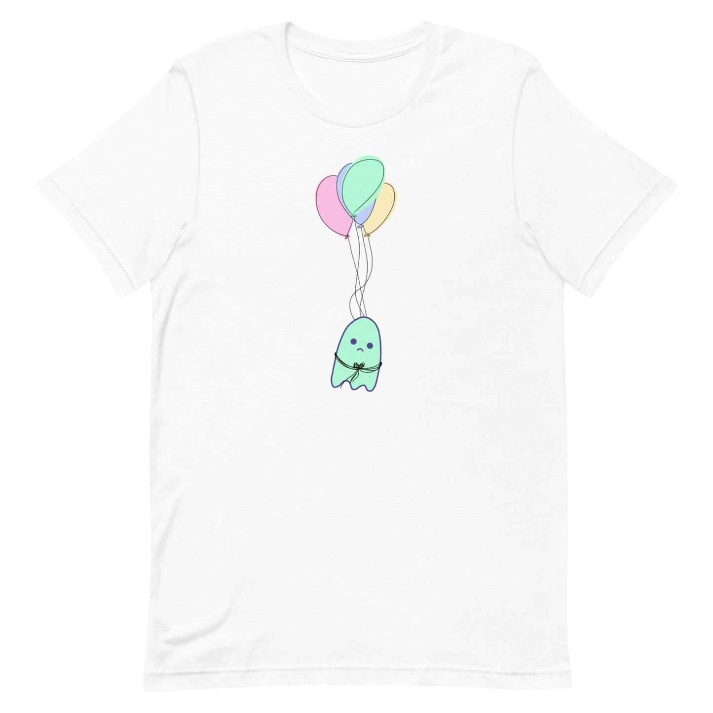 Sad Ghost Comic Balloon Flight Unisex t-shirt