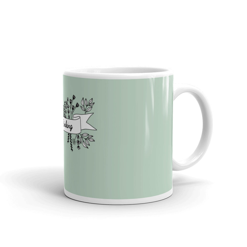 Overthinking mint color glossy mug