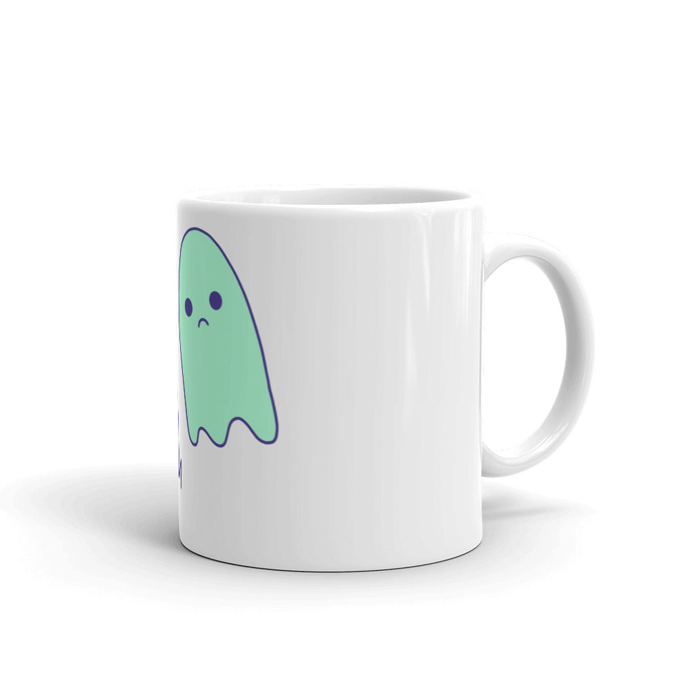 Always 6 feet Away Sad Ghost Comic glossy mug