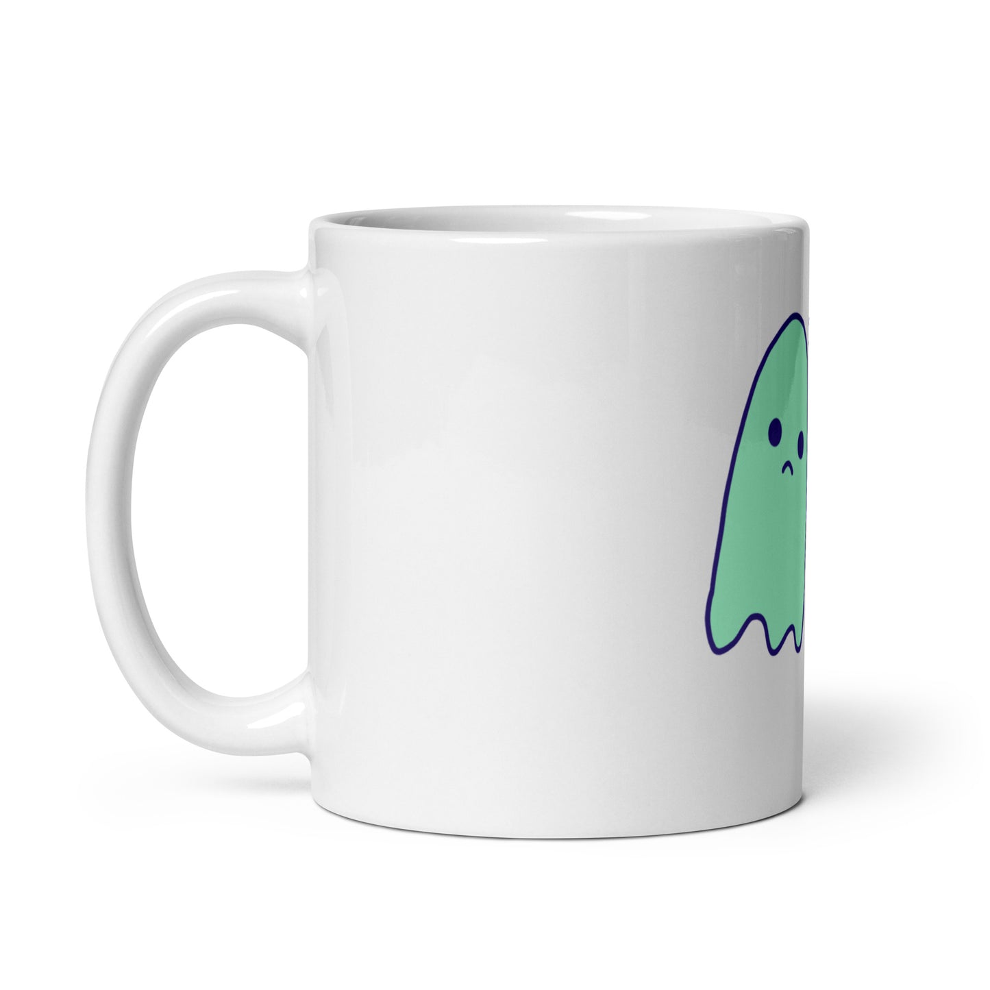 No One Will Remember You Sad Ghost Comic White glossy mug
