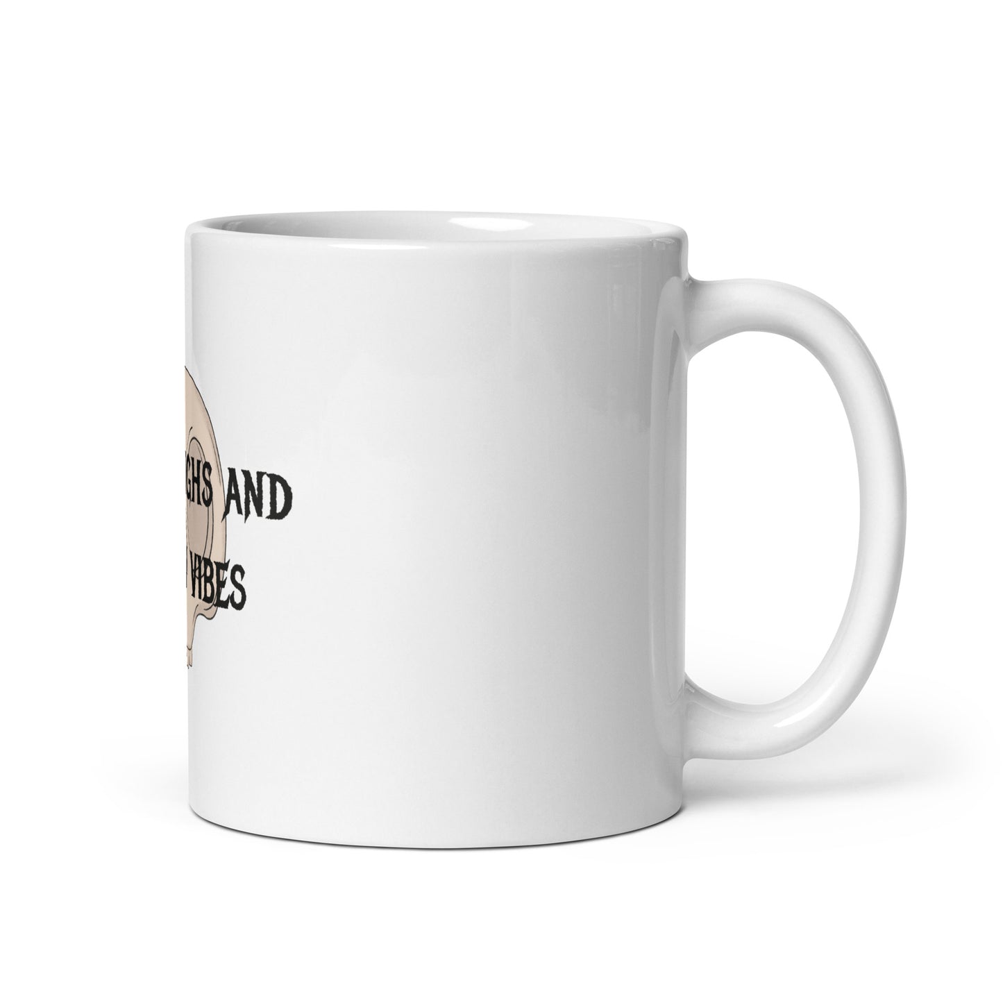 Thick Thighs and Spooky Vibes White glossy mug