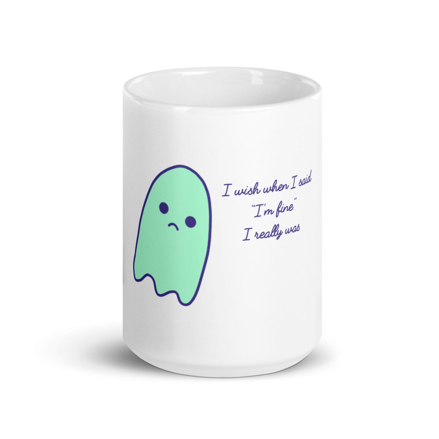 I’m Fine White glossy mug
