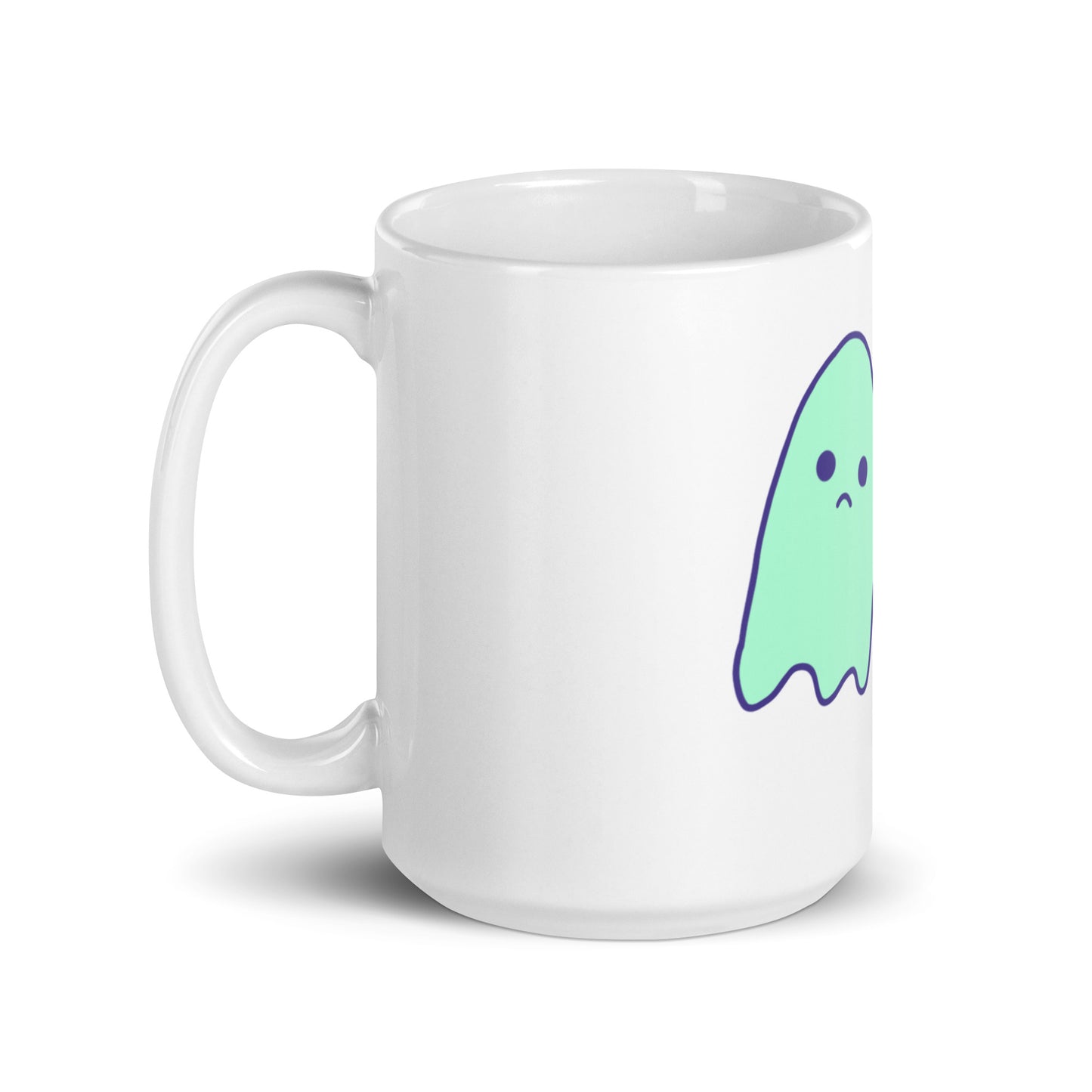 No One Will Remember You Sad Ghost Comic White glossy mug