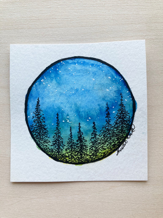 Mini Watercolor Landscape Painting