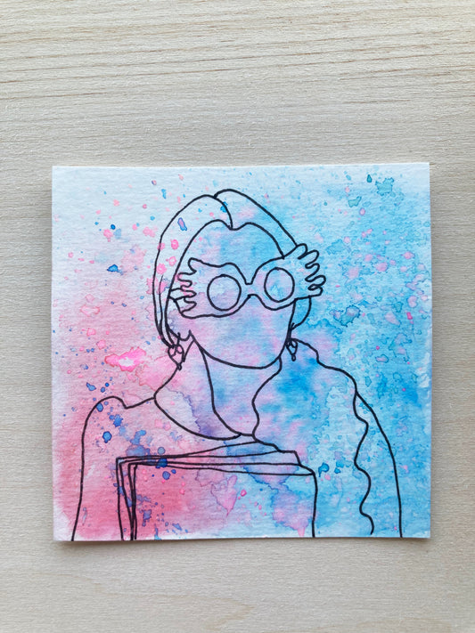 Mini Watercolor Witch Painting