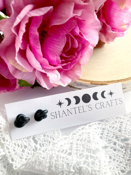 Black Knot Stud Earrings