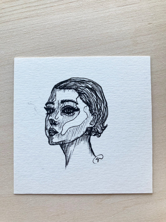 Mini Original Ink Art A Face