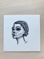 Mini Original Ink Art A Face