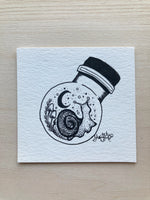 Original ink art Cottagecore in a Bottle