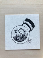 Original ink art Too Soon in a Bottle
