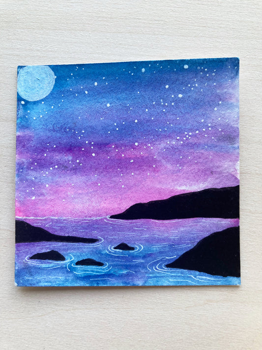 A Ripple In The Tide Mini Watercolor Original