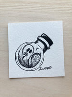 Original ink art Ghost in a Bottle