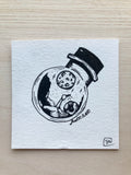 Original ink art Astronaut in a Bottle