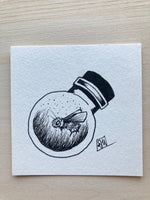 Original ink art Bee in a Bottle