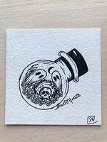 Original ink art Ghosts n Roses in a Bottle