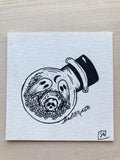 Original ink art Ghosts n Roses in a Bottle