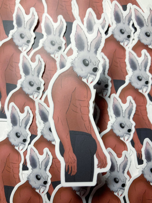 Rabbit Masked Man Sticker