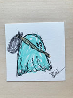 Sad Ghost Running Away Mini Original