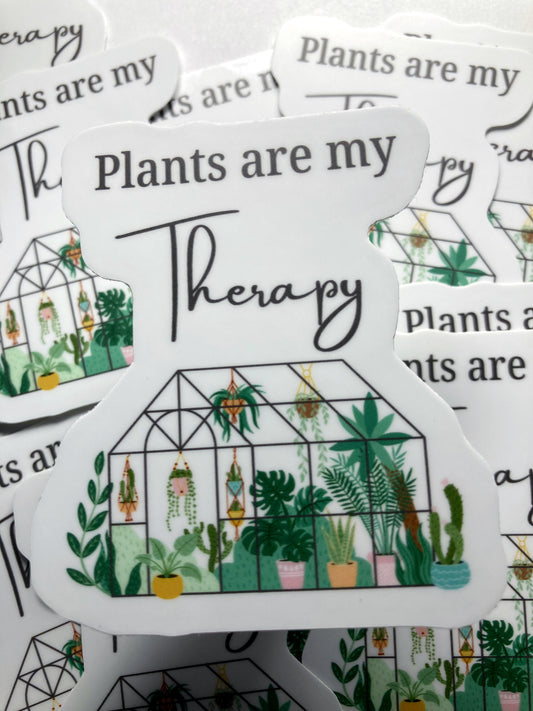 Plants Are My Therapy Sticker