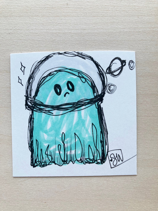 Sad Ghost In Space Mini Original