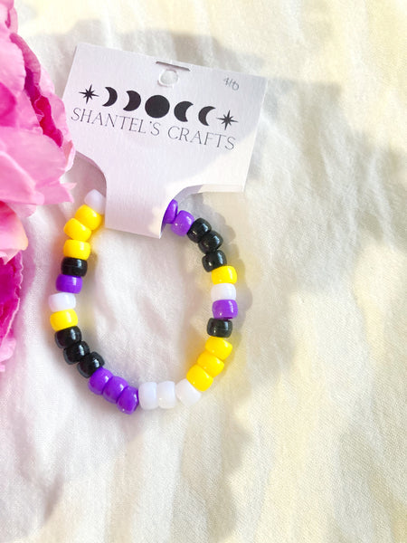 Nonbinary Pride Beaded Bracelet