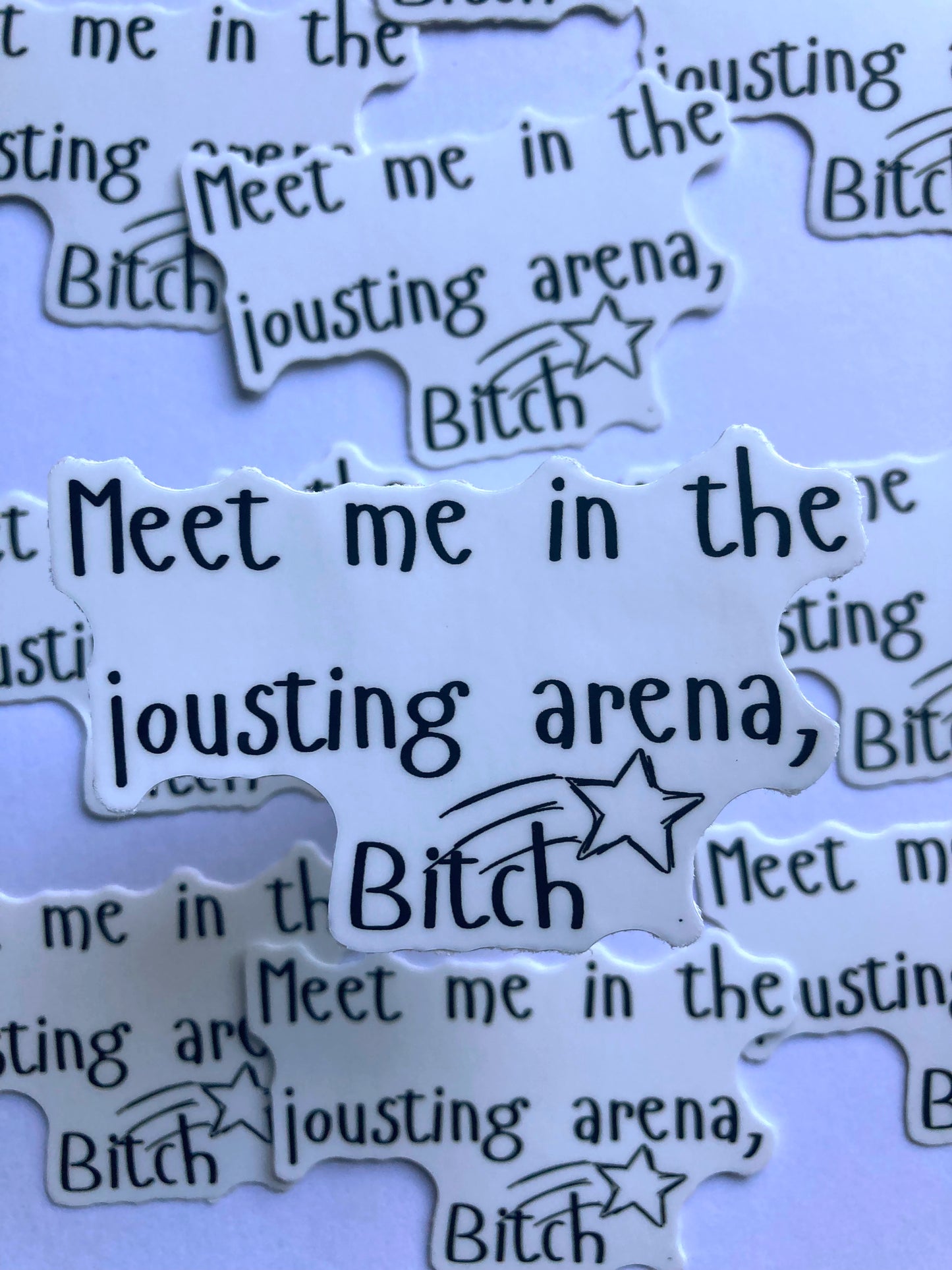Meet Me In The Jousting Arena, Bitch Sticker