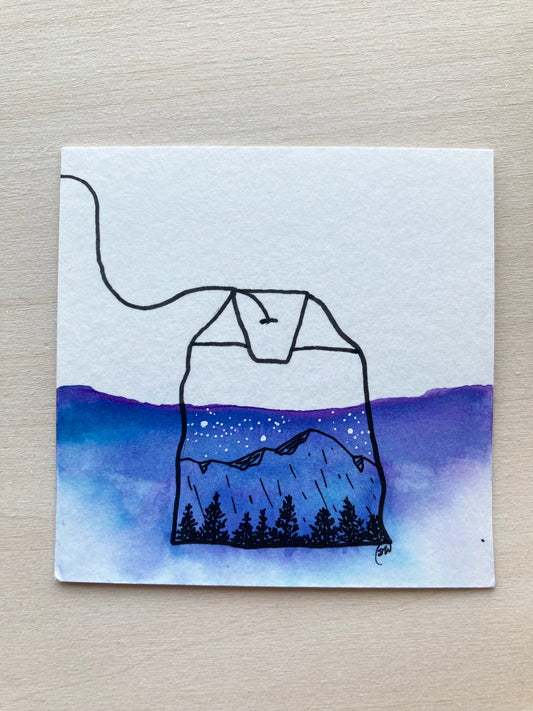 Wanderlust Tea Mini Watercolor Original