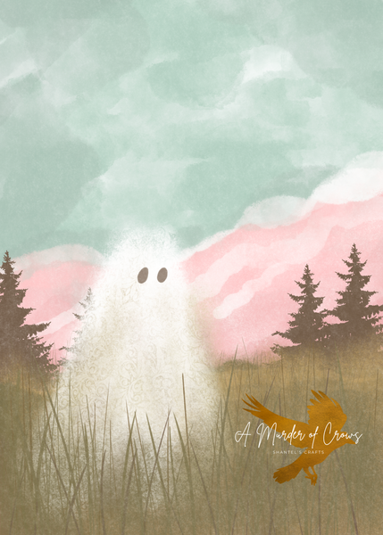 Pastel Sad Ghost Print
