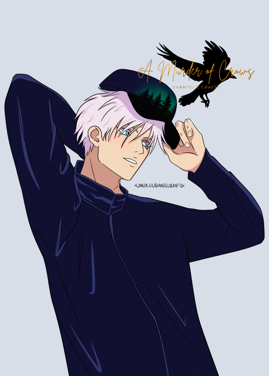 Casual Blue Eyes Print