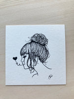 Mini Original Ink Art Kisses