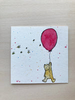 A Bear and A Balloon Mini Watercolor Original