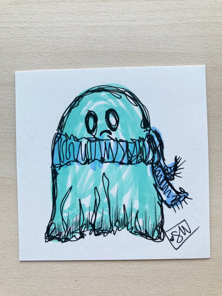 Sad Ghost Bundled With A Scarf Mini Original