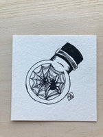 Original ink art Spider in a Bottle
