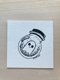 Original ink art Sad Ghost Comic in a Bottle