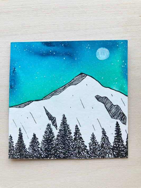 Northern Glow Mini Watercolor Original