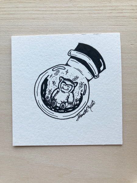 Original ink art Sleep in a Bottle