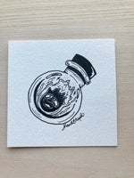 Original ink art Fire in a Bottle