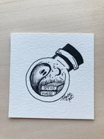 Original ink art Spellbooks in a Bottle