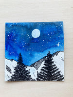 Cold Night Air Mini Watercolor Original