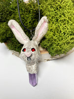 Clay and Crystal Rabbit Necklace