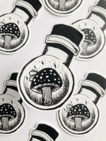 Mushroom In A Bottle Sticker
